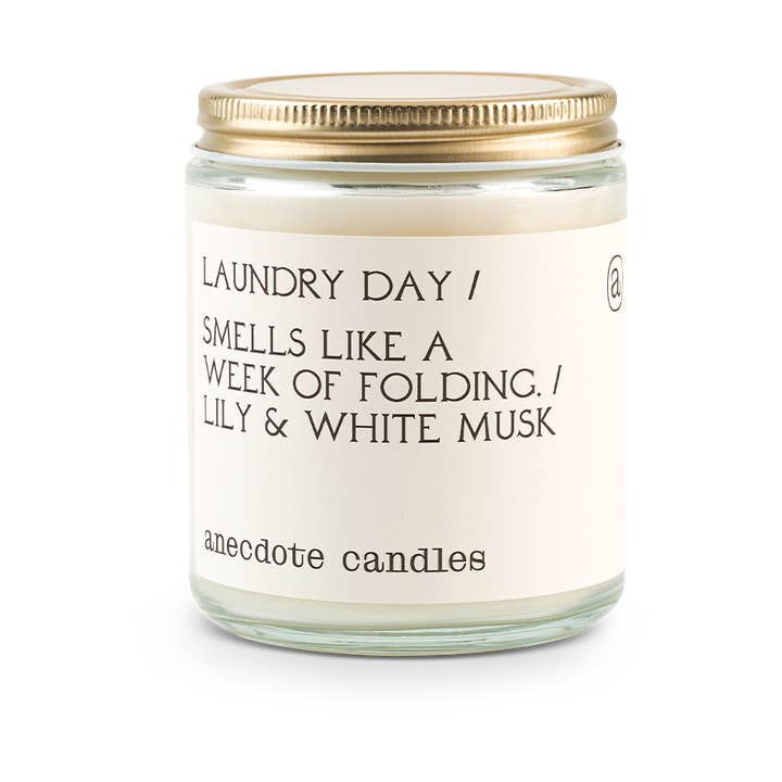 Anecdote Candles – Vela em jarro/copo por atacado – Vela Dia da Lavandaria (Lily & White Musk)0