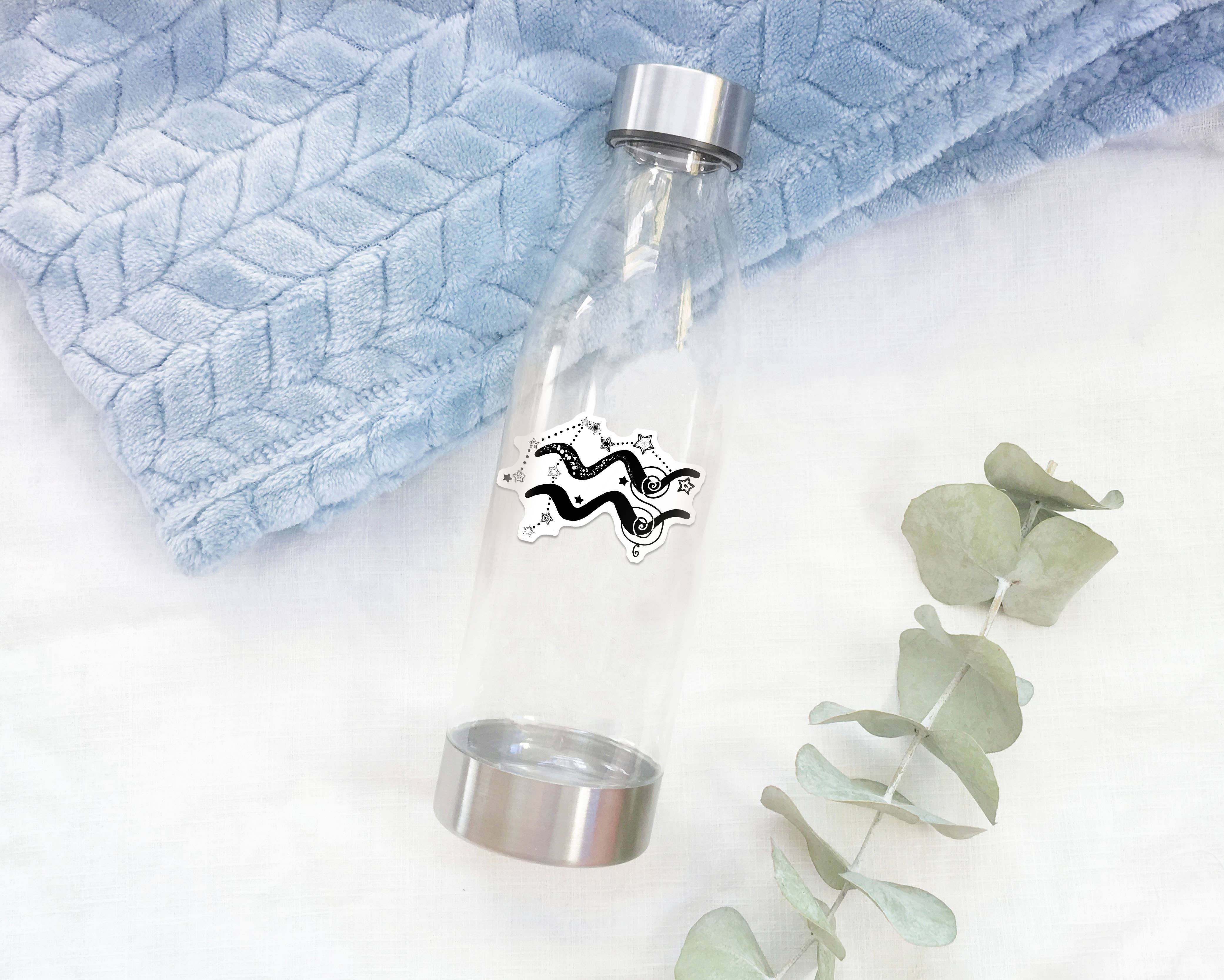 Katekreates - Wholesale Sticker - Aquarius Symbol and Constellation, 3” Zodiac Sticker, White3