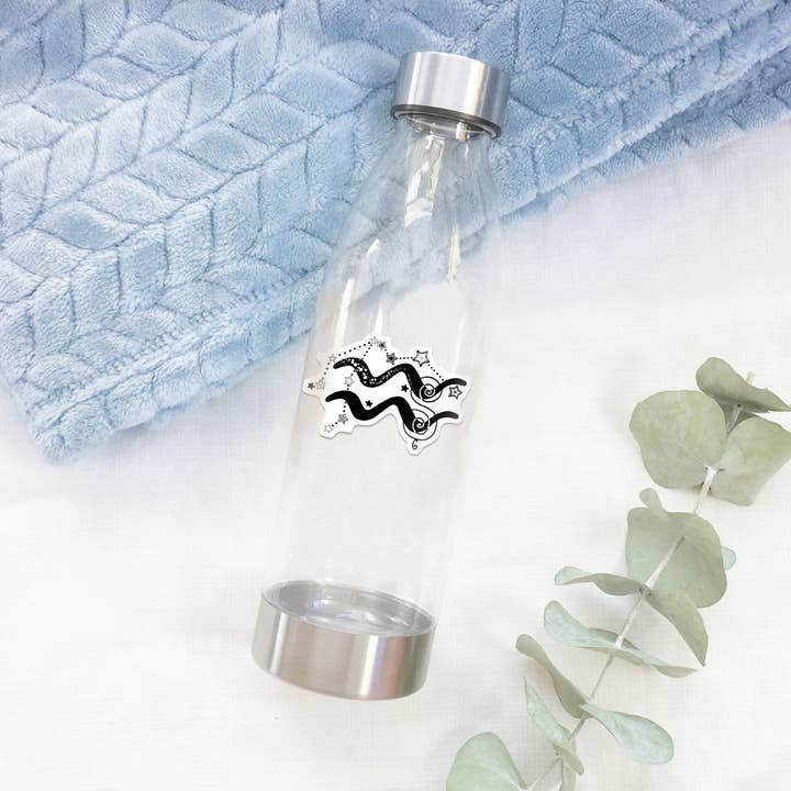 Katekreates - Wholesale Sticker - Aquarius Symbol and Constellation, 3” Zodiac Sticker, White3