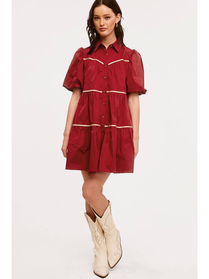 Vestido mini de popelina con cinta dorada al por mayor para tu