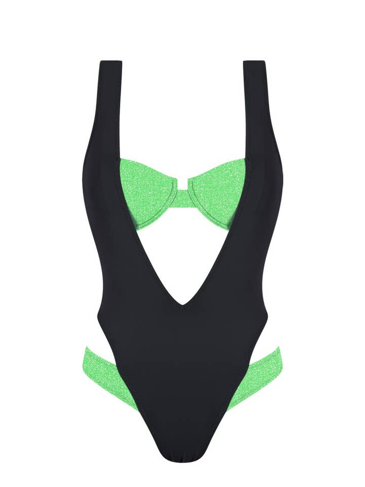 Chlamys Varia Lurex Swimsuit-Green oasis for wholesale by Chlamys Varia by MrMiss