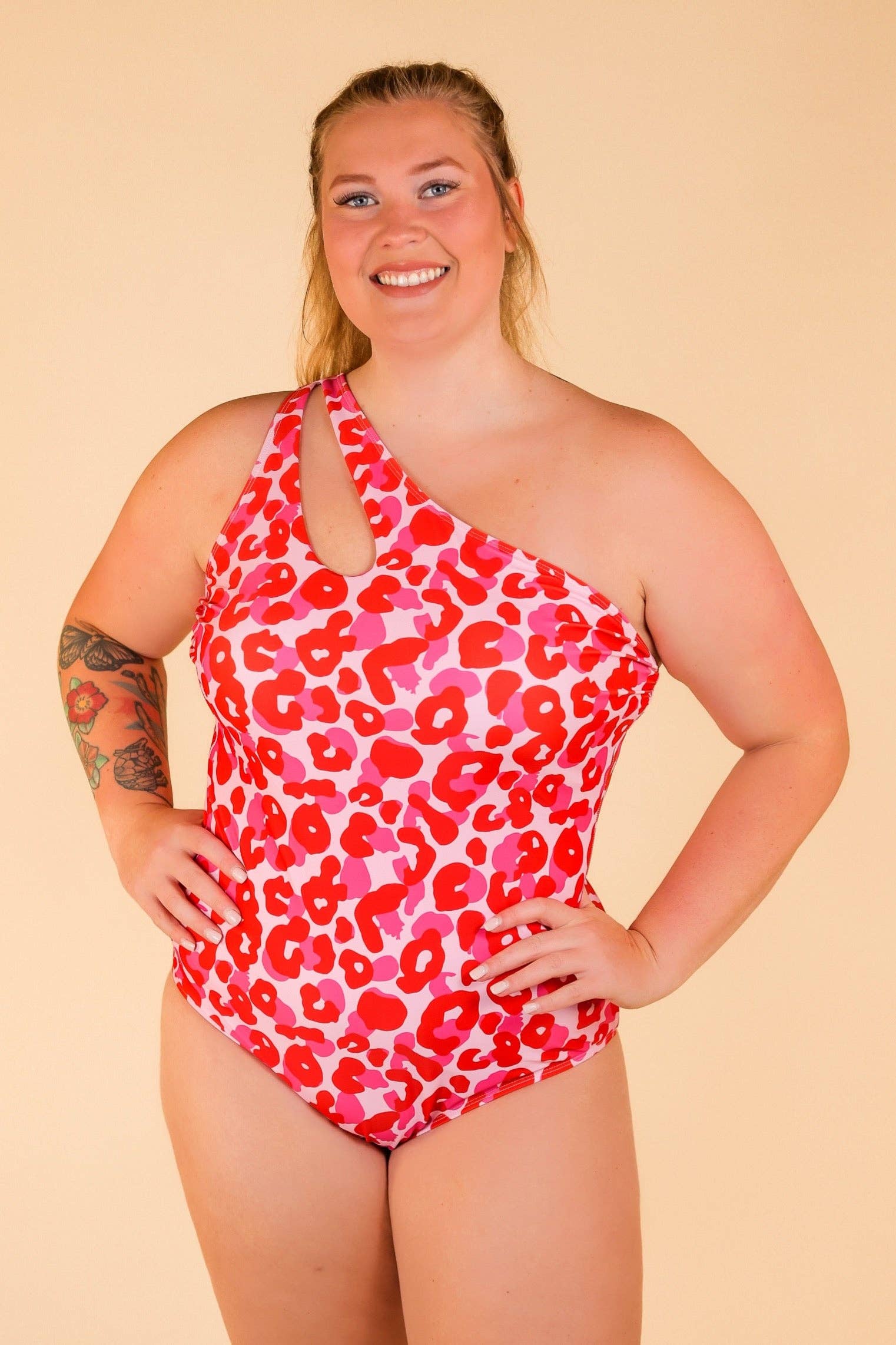 Multi The Victoria Pink and Red Leopard One Piece for wholesale on Faire3