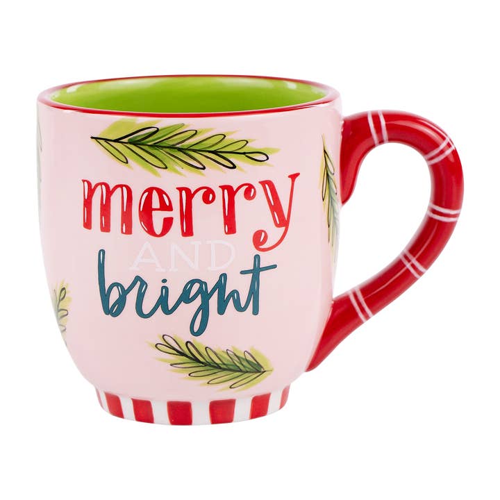 Merry & Bright Vintage Mug - Holiday Decor for wholesale by Glory Haus