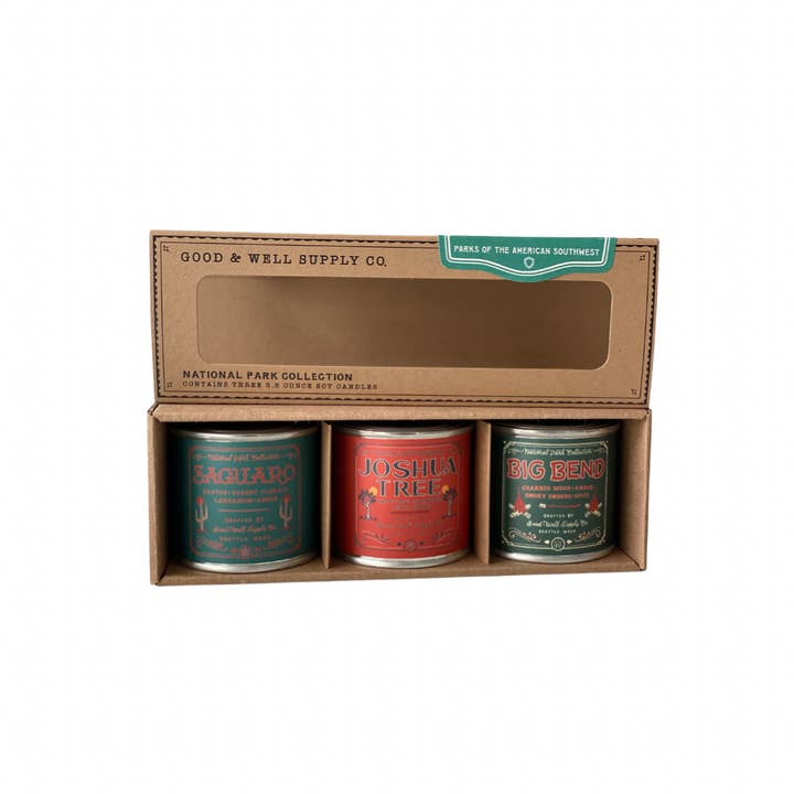 Good & Well Supply Co. - Wholesale Jar/Filled Candle - National Parks of the American Southwest Mini Candle Set