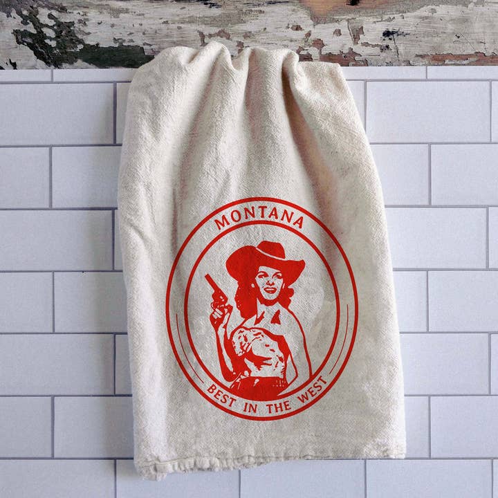 Best in the West Montana Tea Towel for wholesale by Intrigue Ink
