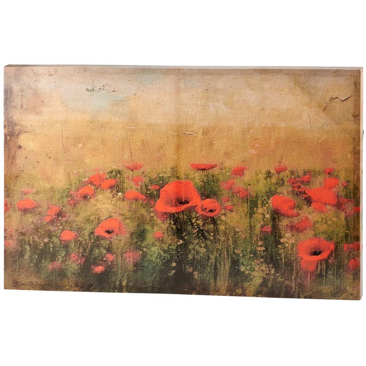 Poppy Field Canvas Wall Art for wholesale by Primitives by Kathy
