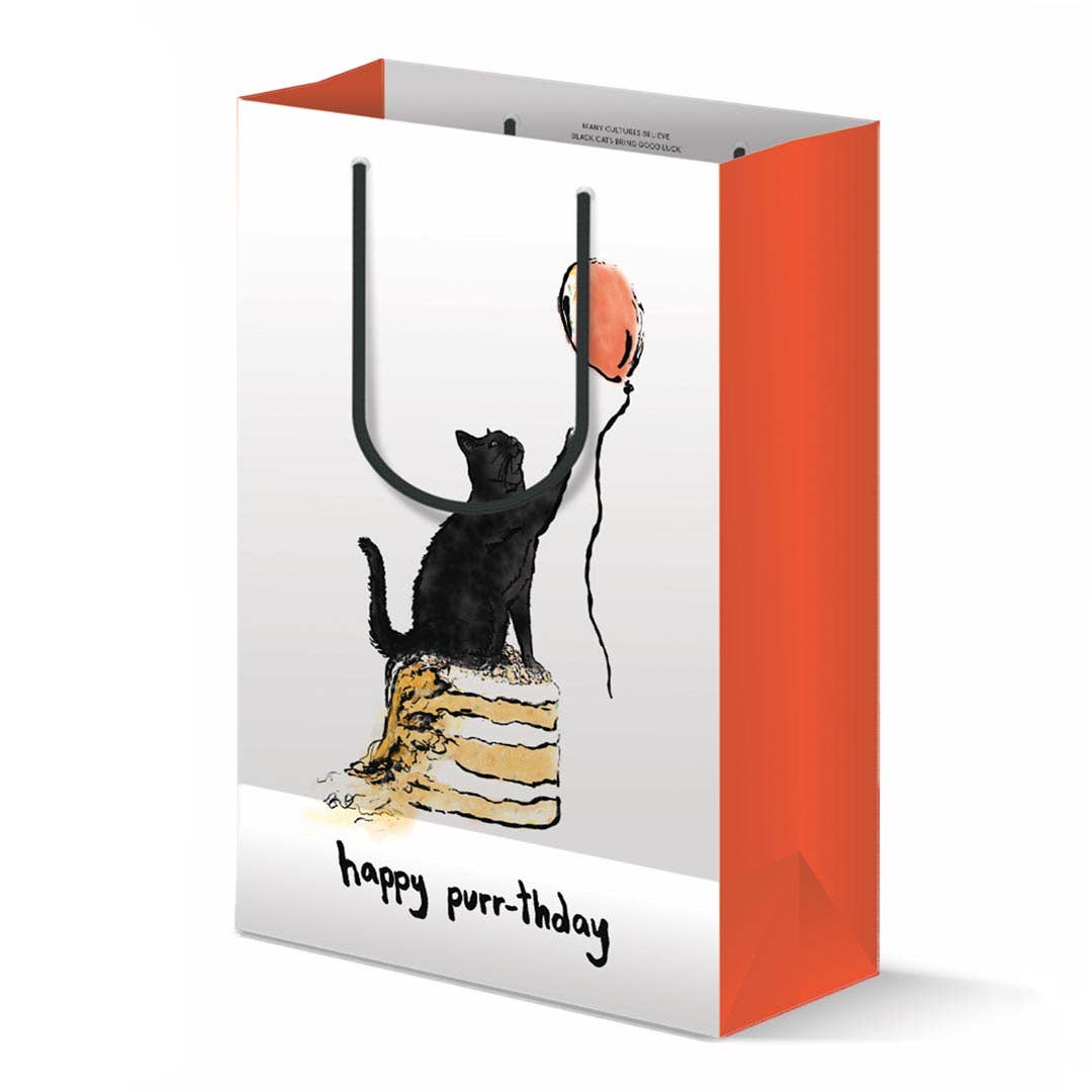 Mitzi Bitsy Spider - Wholesale Gift Bag - Happy Birthday Black Cat — Birthday Gift Bag 1