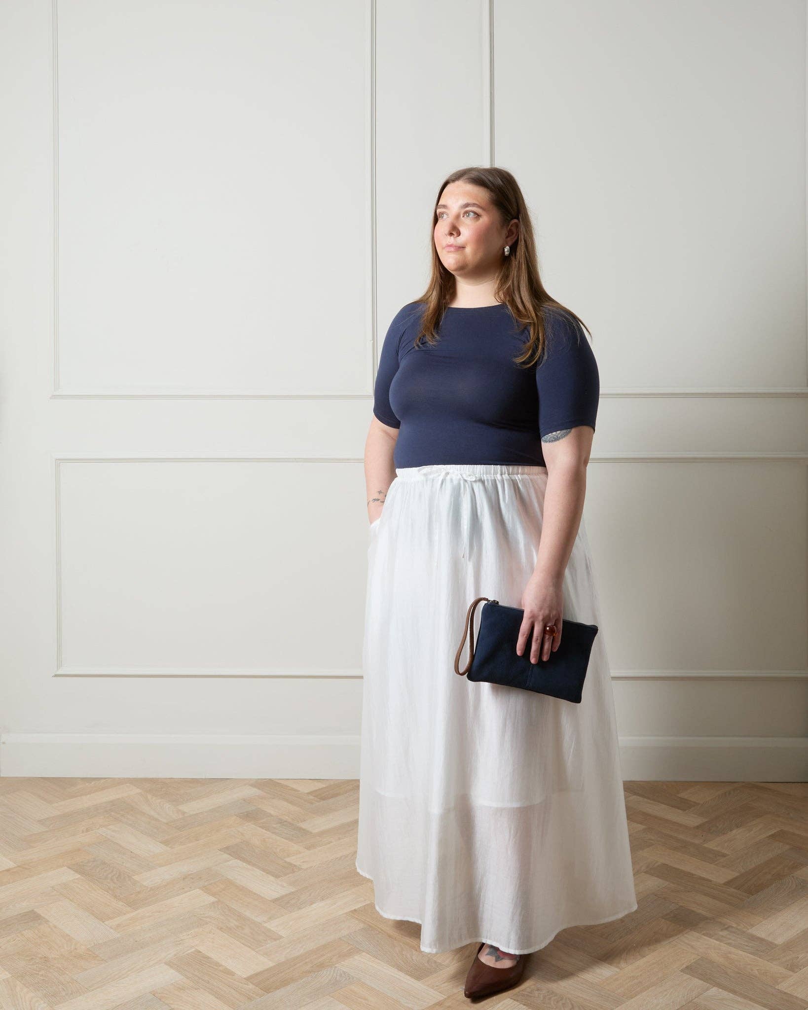 CHALK - Wholesale T-Shirt - Women's - Maddie Top | Navy1