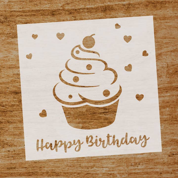 Stencil Joyeux Anniversaire pour la vente par Evyre Scrapbooking