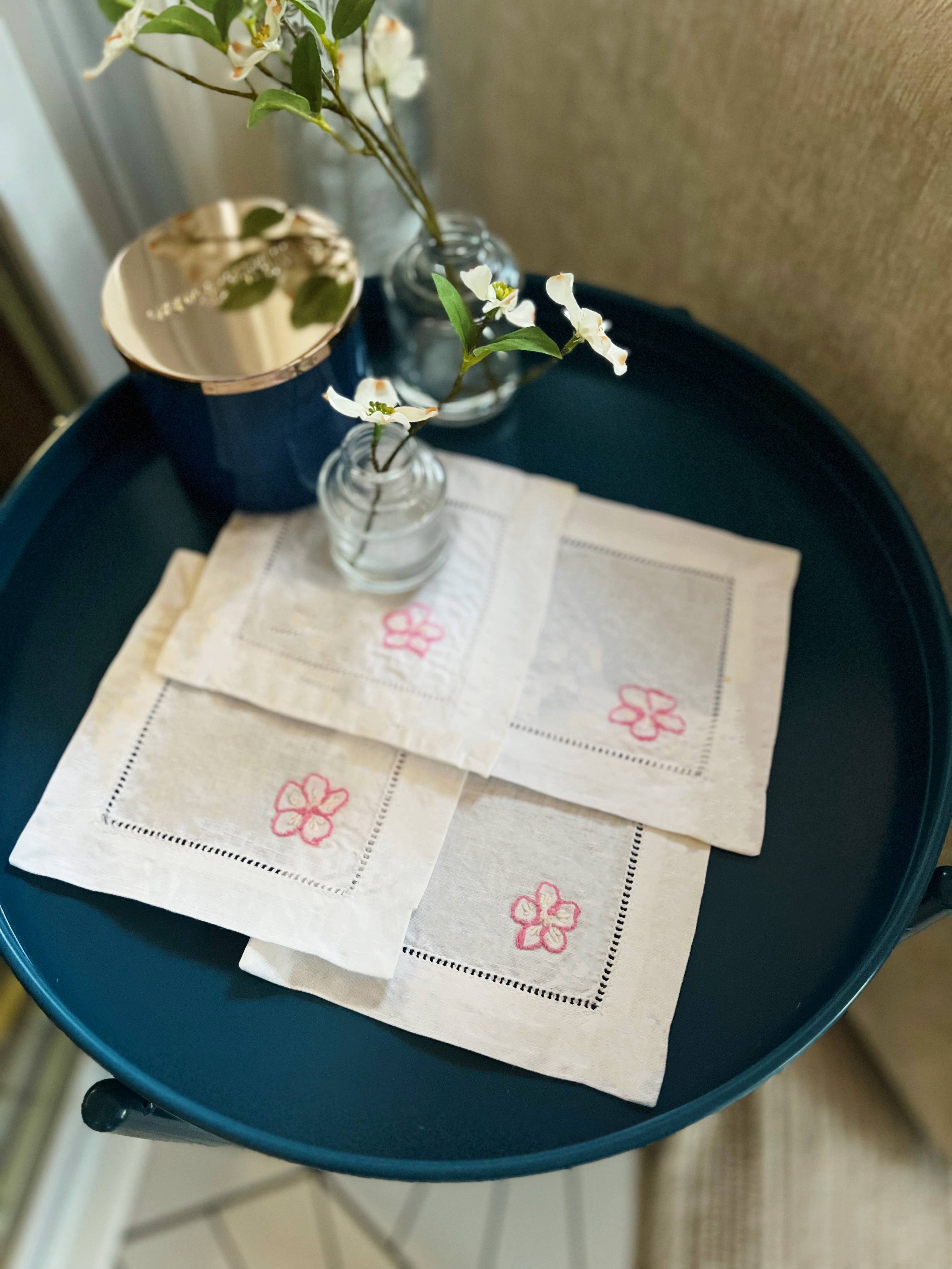 Cate Paper Co. - Wholesale Embroidery/Cross Stitch Supplies - Cherry Blossom Napkins Embroidery Kit4