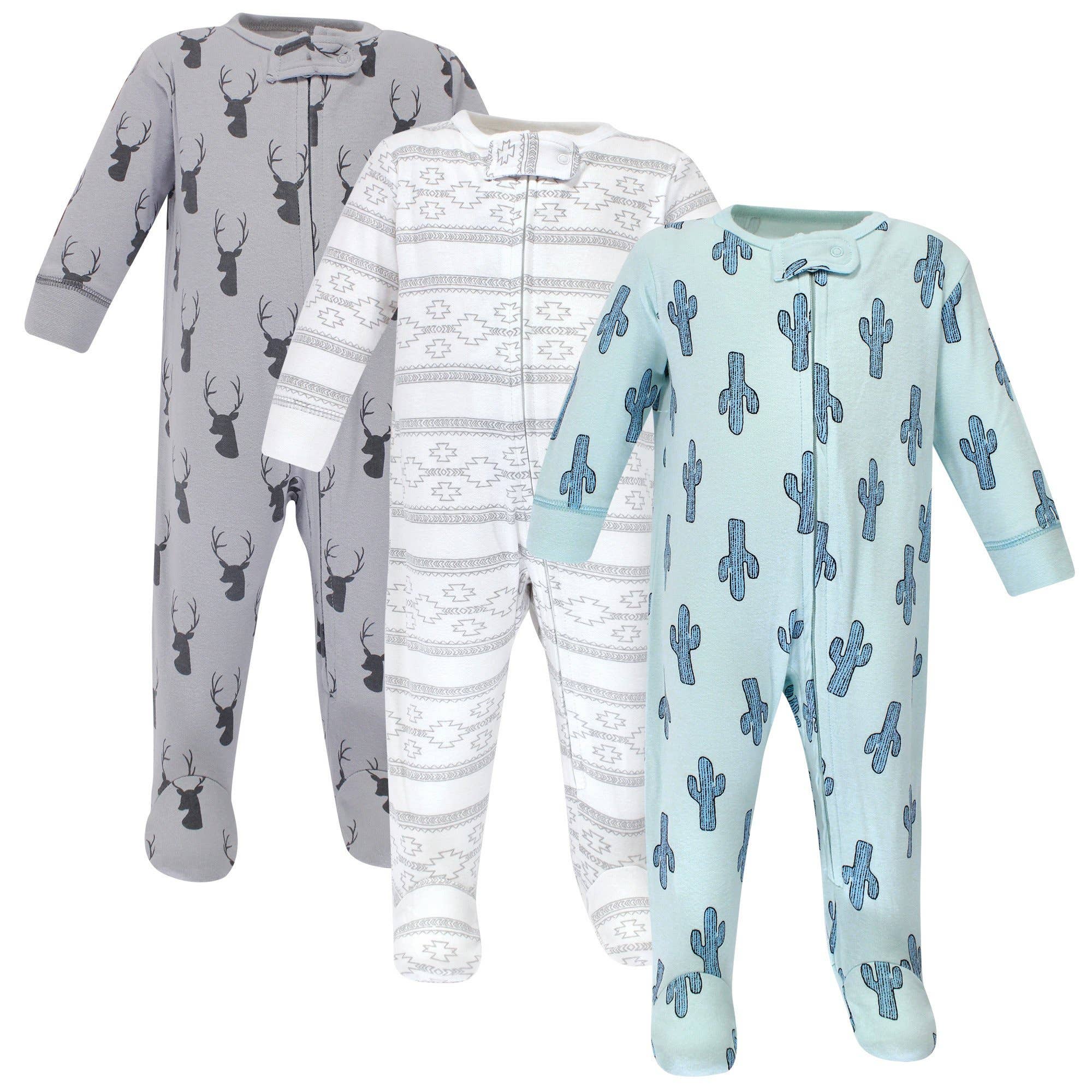 Yoga Sprout Cottton Zipper Sleep and Play, Cactus for wholesale on Faire0