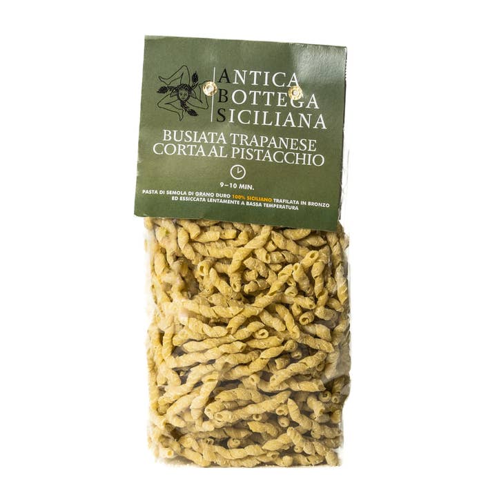 Pistachio Short Pasta - Busiata Trapanese 500g and other Purchase Wholesale automatico pasta. Free Returns & Net 60 Terms on Faire trending on Faire.