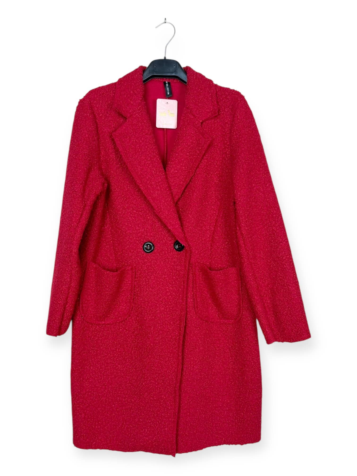 Lucky Nana – Großhandel Mantel - Damen – AH 2083 - Zweiknopf-Mantel aus Bouclé6