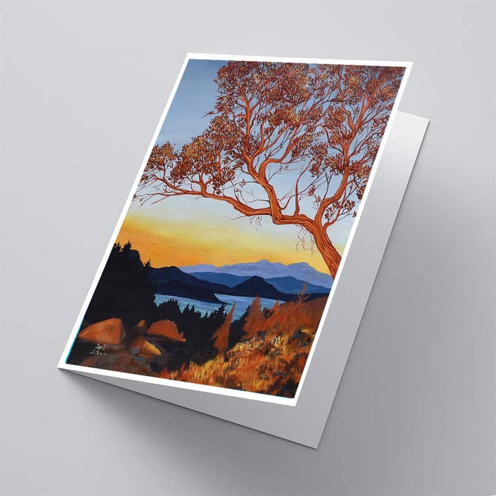 Greeting Card - Arbutus Sunset for wholesale by April Lacheur Art