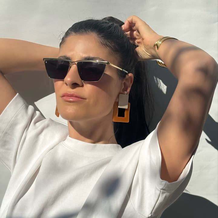 Christina Christi - Wholesale Clip-on earrings - Colorful Square Earrings, Clip On Earrings Women, Geometric2