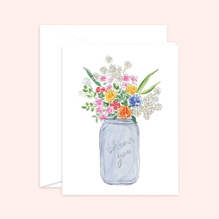 Almeida Illustrations - Wholesale Thank You Card - Wild Flower Thank You Card2