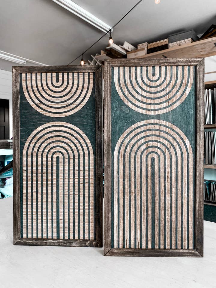 Two Piece Rainbow Artwork Set for wholesale by Birch and Home Handmade