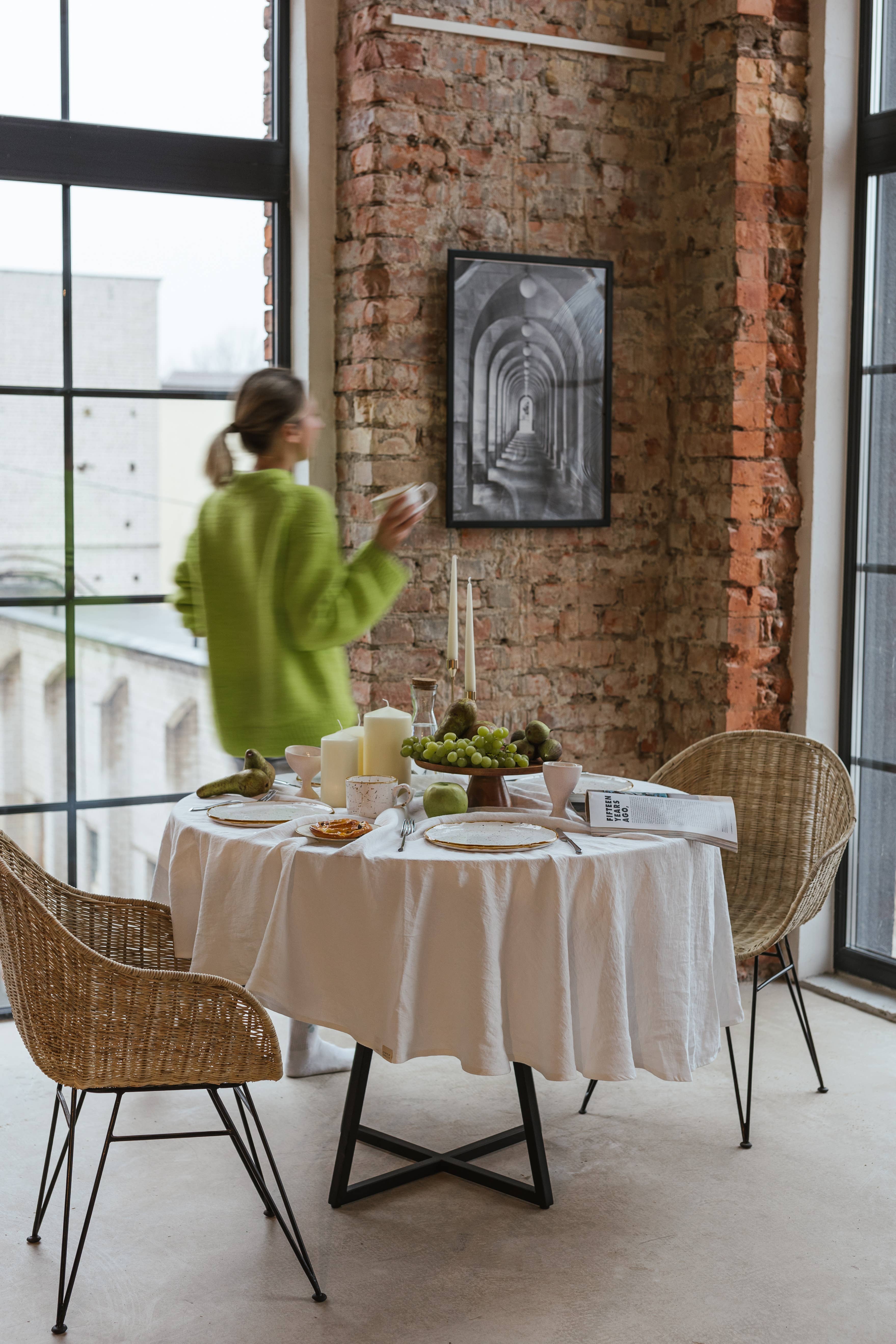 Linen Spells – Toalha de mesa por atacado – Toalha de mesa branca de linho1