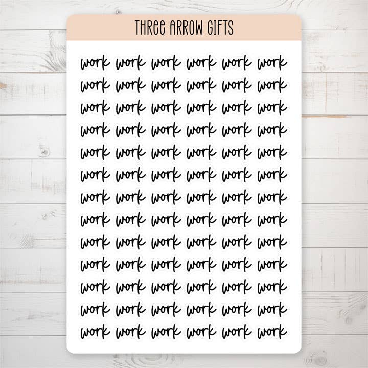 Work Schedule Planner Sticker Sheet for wholesale by Three Arrow Gifts