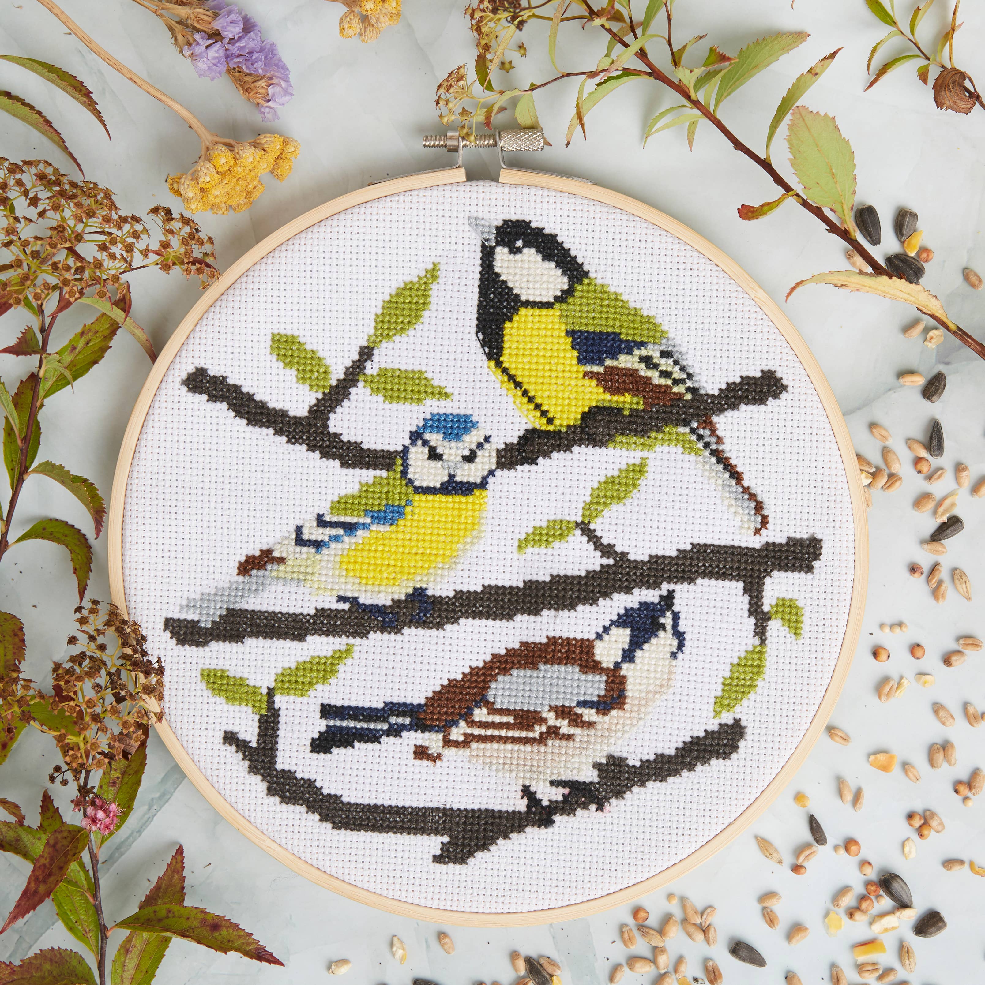 West Design Products - Wholesale Embroidery/Cross Stitch Supplies - Natural History Museum Cross Stitch Kit, Tits Design 14cm7