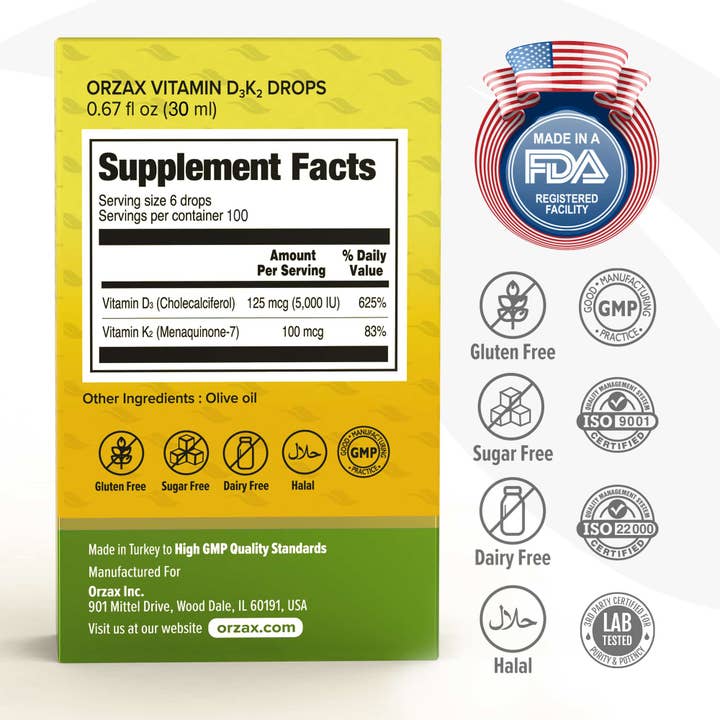 ORZAX - Wholesale Oral Supplement/Vitamin - Vitamin D3K2 Drops