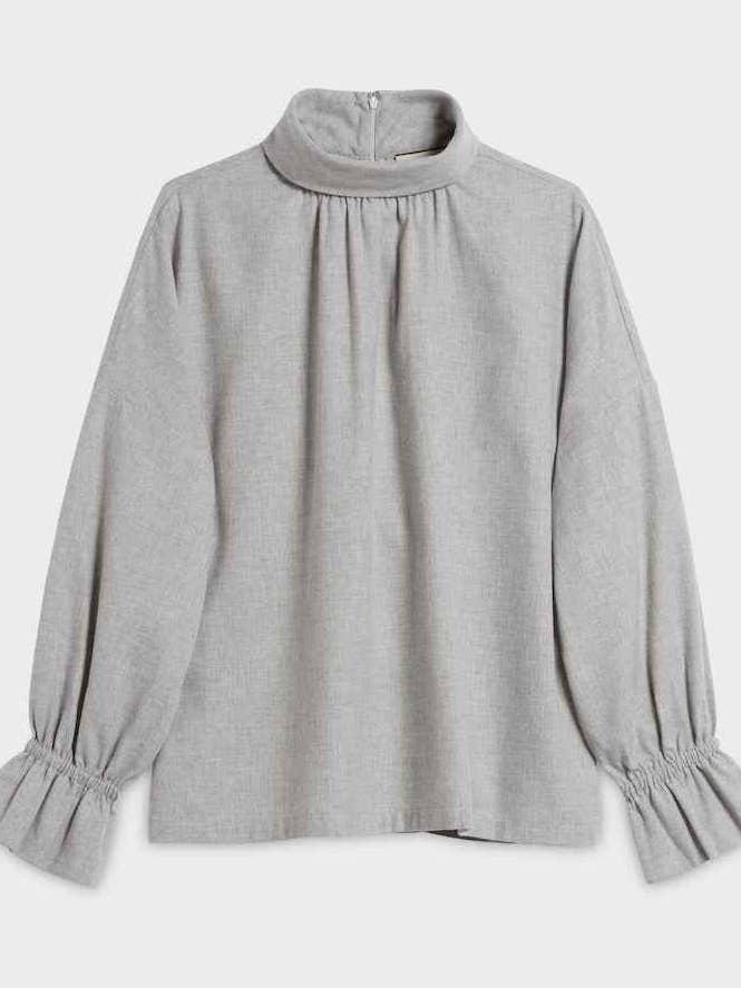 Geraffte Flanellbluse für den Großhandel von Spoon