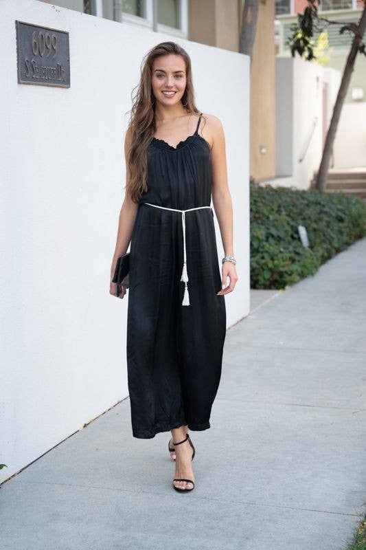 VENTI6 – Engroshandel Jumpsuit - Dame – LILLE FLÆSE BRED BEN BLØD SATIN BUKSEDRAGT (50814)7