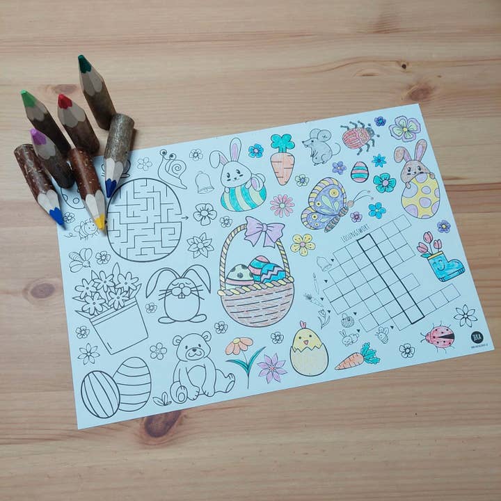 Mal Mich Bunt - Wholesale Coloring Mat - Kids & Baby - 12 placemats for colouring Easter3