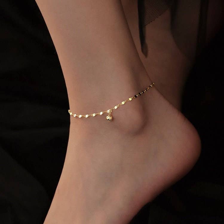 Perimade & Co. LLC - Wholesale Anklet - Dainty Ball Ankle Bracelet Anklet in 925 Sterling Silver6