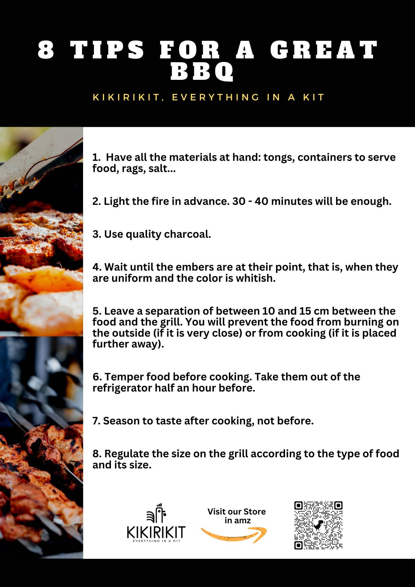 KIKIRIKIT - Wholesale Outdoor Grill Tools - Basic Kit Portable Foldable Black Charcoal Barbecue6