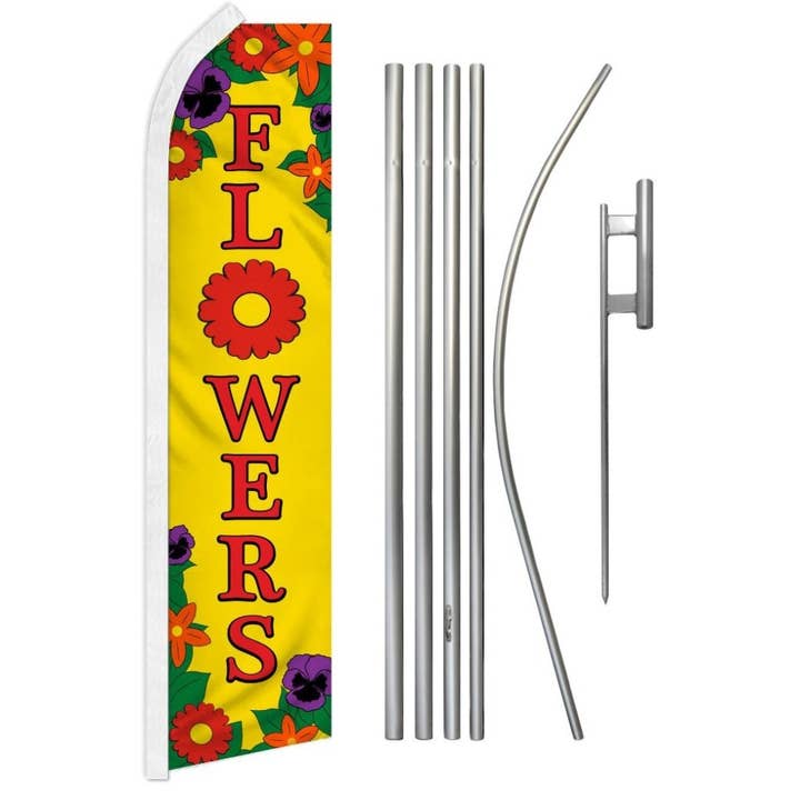 Blumen Super Flaggen- & Stangenset für den Großhandel von Flags Importer