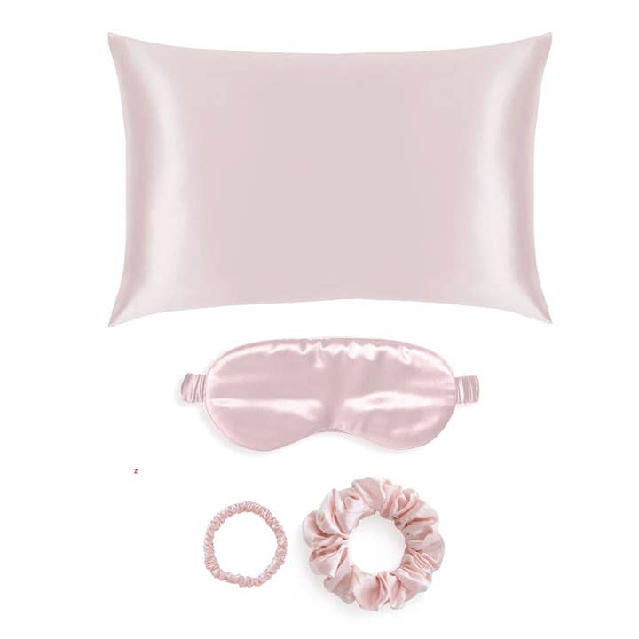 Conjunto de Presente em Seda Rosa Blush por atacado de SilkSleek®