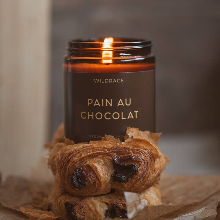WILDRACE - Wholesale Jar/Filled Candle - Pain Au Chocolat Candle - Bakery Theme
