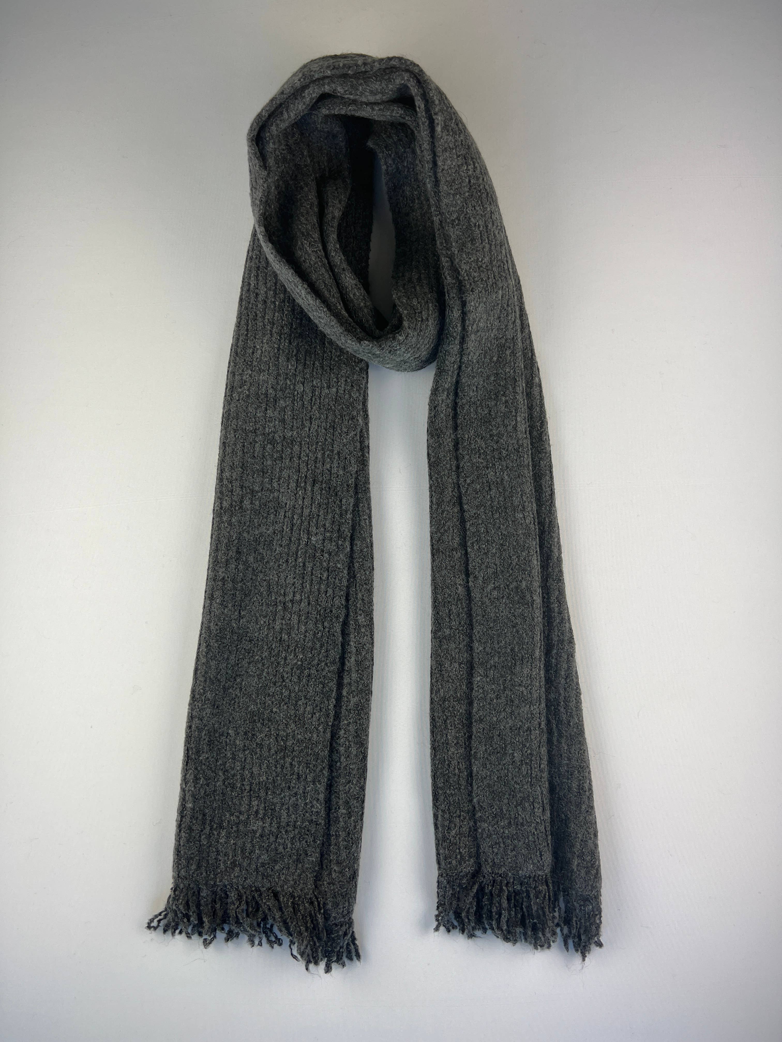 L'Emotion - Wholesale Winter Accessory Set - Women's - Ribbed Scarf Hat Mittens Set with Fringe 40% Wool5