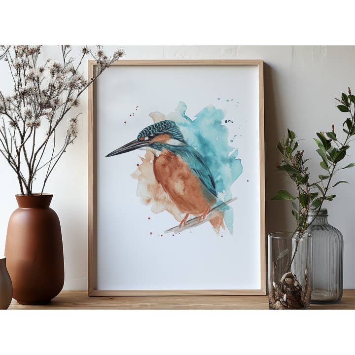 Georgina Doodles - Wholesale Art Print - Kingfisher Watercolour Art Print | Gifts for Bird Lovers5
