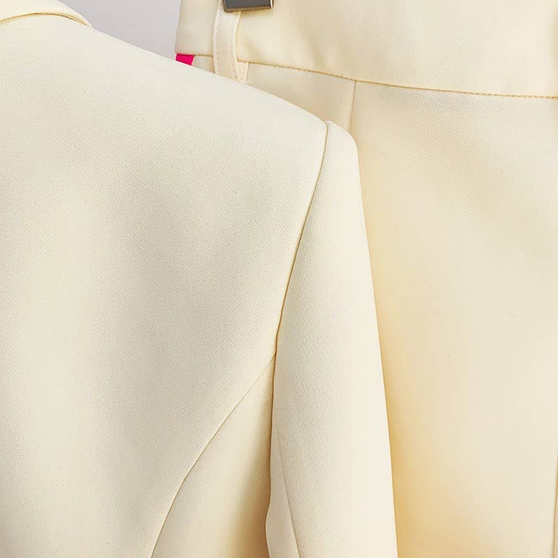 Productseeker – Großhandel Komplettanzug – Damen – BL194Y Moderner Business-Anzug mit Farbblock und Schlaghose11