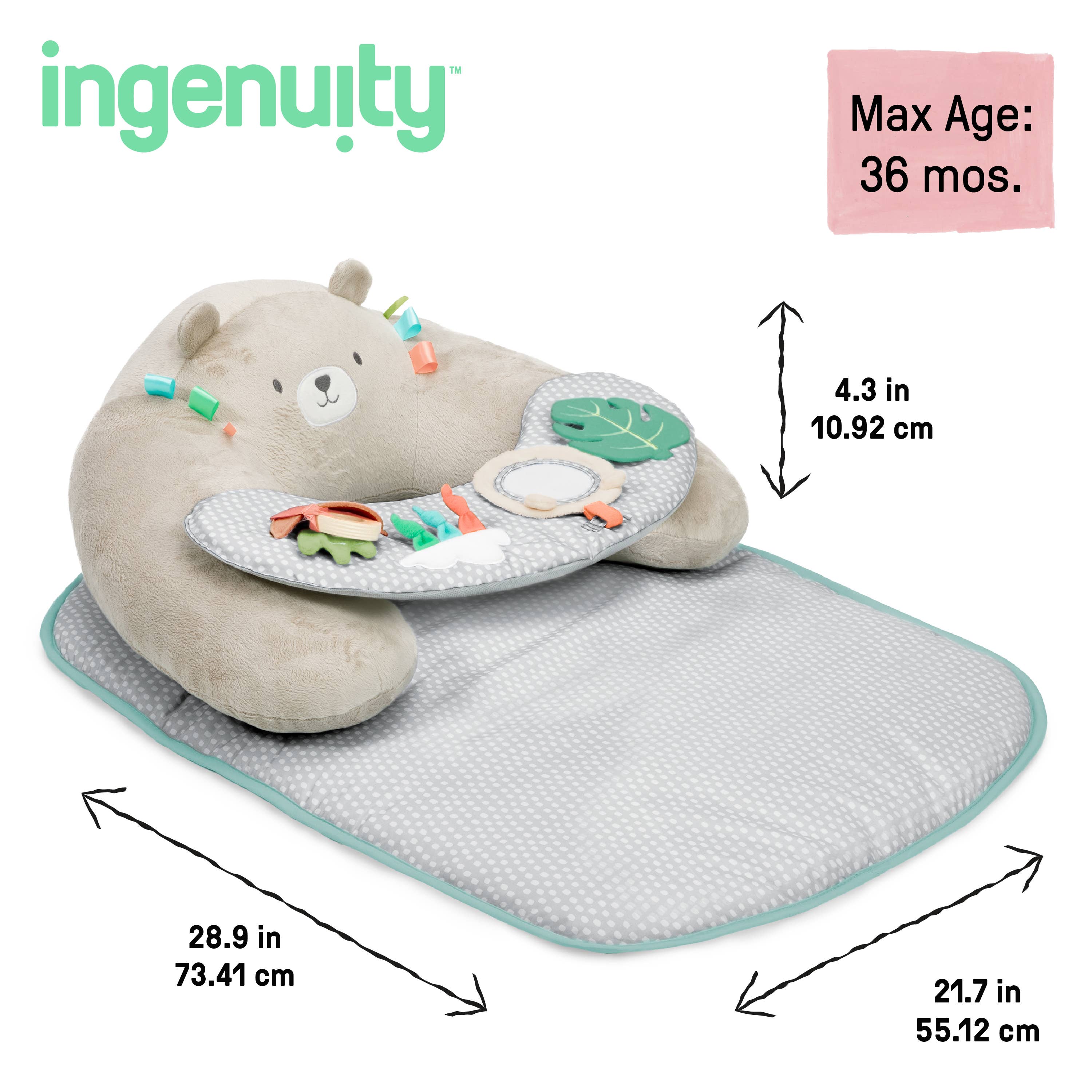 Ingenuity - Wholesale Play Mat - Kids & Baby - Ingenuity Cozy Prop 4-in-1 Sit Up & Prop Activity Mat- Nate1
