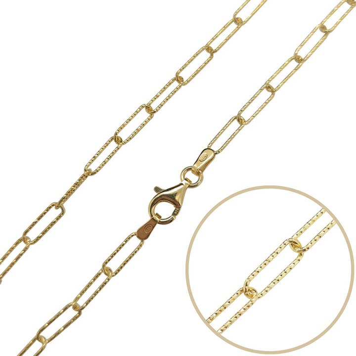 Italienische vergoldete Sterlingsilberkette mit Diamantschliff 16'' für den Großhandel von Amberman