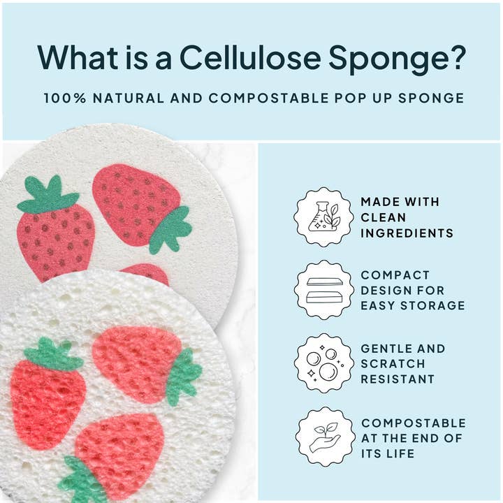 NATURE BEE - Wholesale Cleaning Sponge - Compressed Cellulose Sponge StrawberryÂ