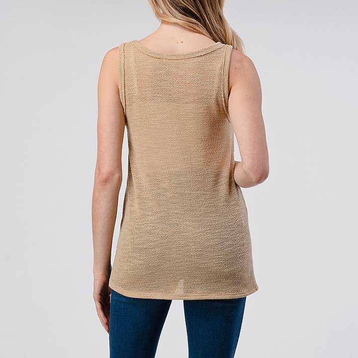 Heimious - Vendita all'ingrosso Canotta - Donna - Canotta Slub Texture con spacchi laterali, T46728