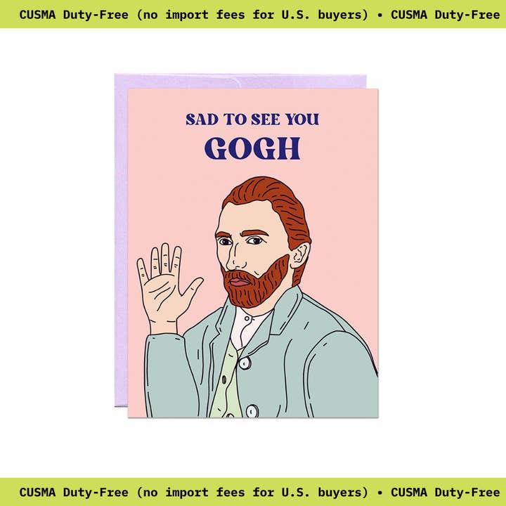 Sad To See You Gogh | Goodbye Card for wholesale by Party Mountain Paper co.