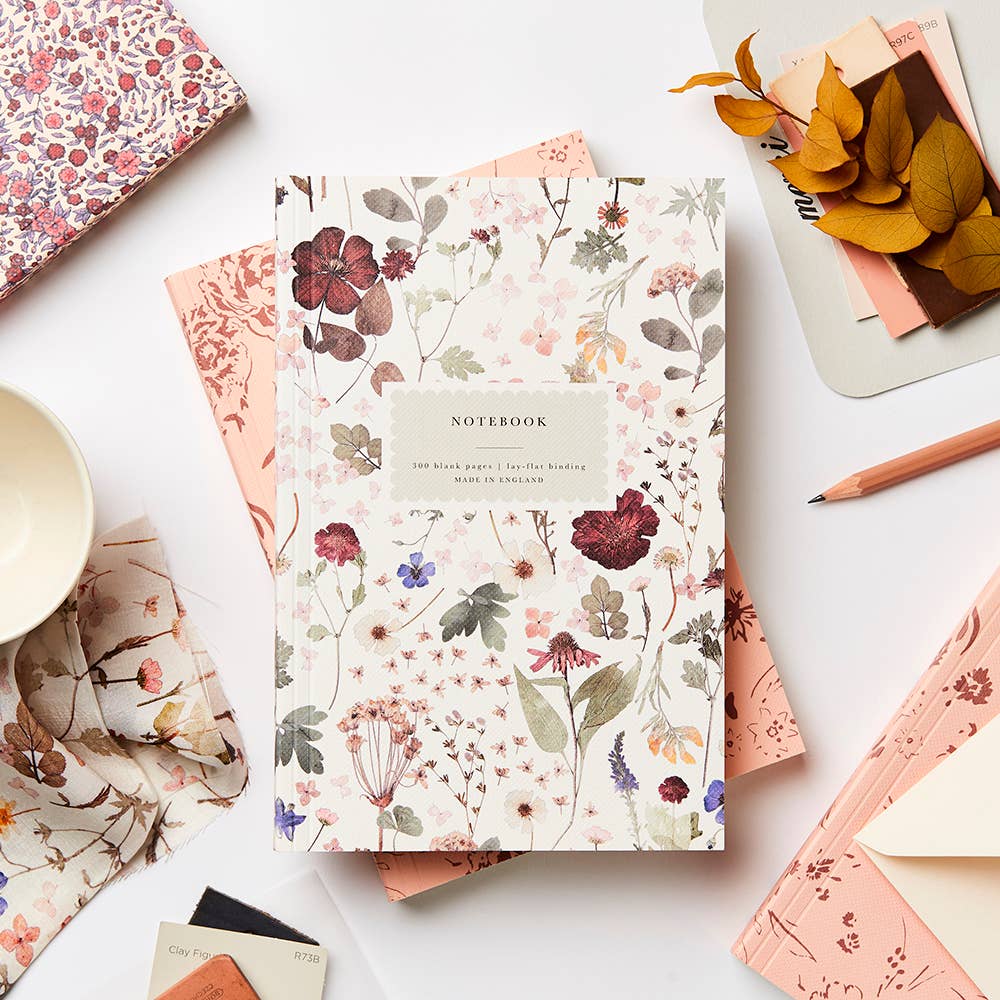 Katie Leamon - Wholesale Notebook - L&L Pressed Floral 300 Page Blank Lay Flat Notebook0