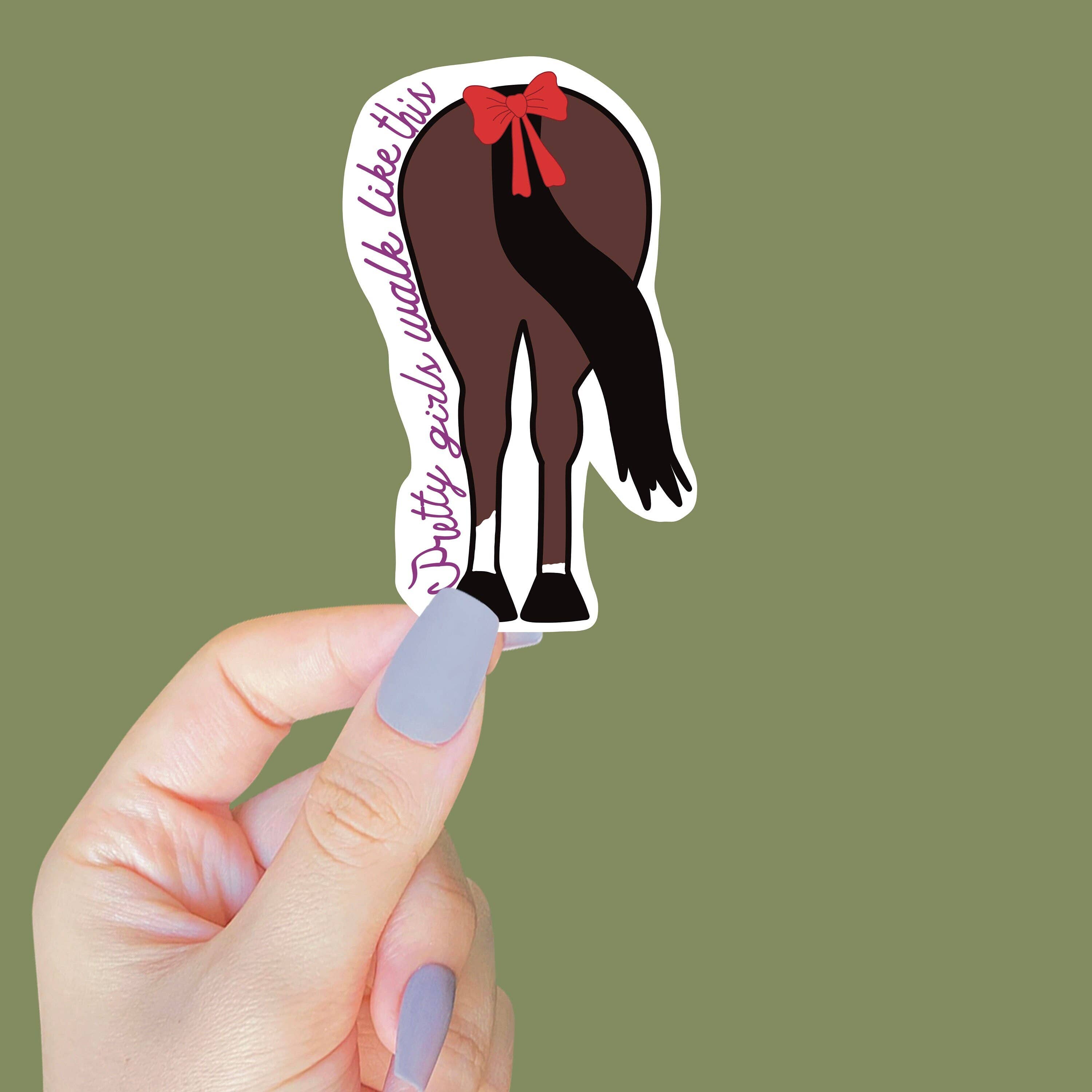 Horse Fund Designs - Wholesale Sticker - Pretty Girls Walk Like This - Rider Safety - Horse Sticker1