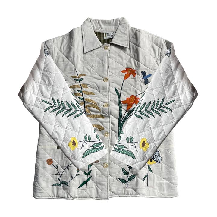 Wildflower Reversible Quilted Cotton Jacket, Nature-Inspired for wholesale by Patch Magic