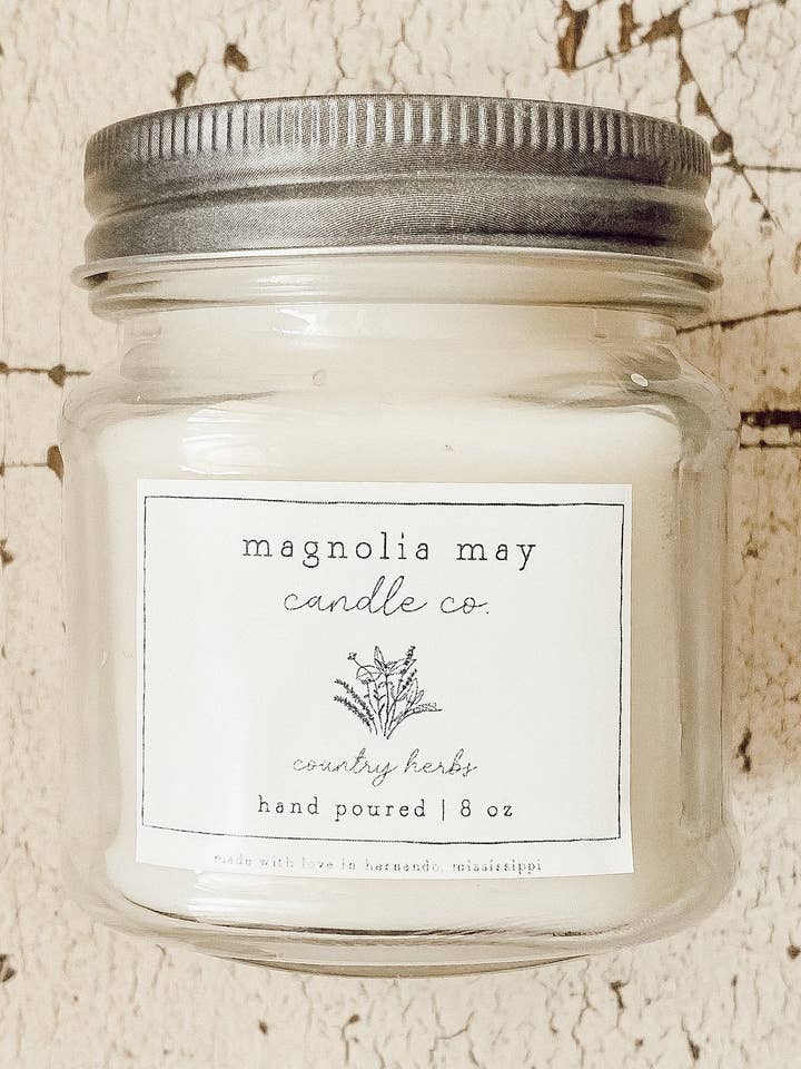 Herbes de campagne 8oz pour la vente par Magnolia May Candle Co