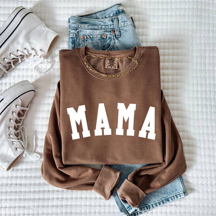 Verita Culture - Wholesale Graphic Sweatshirt - Women's - Mama Garment Dyed Comfort Colors Sweatshirt