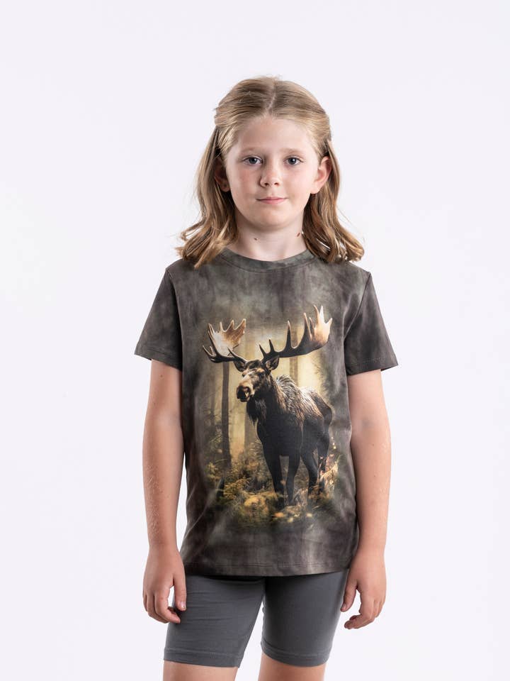 Camiseta teñida natural Moose para jóvenes para venta al por mayor de Wild Style