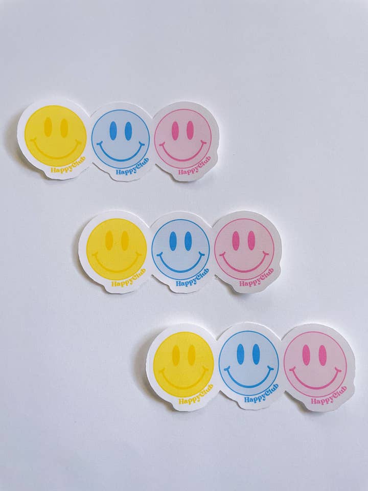 3 smiley stickers for wholesale by Thisishappyclub