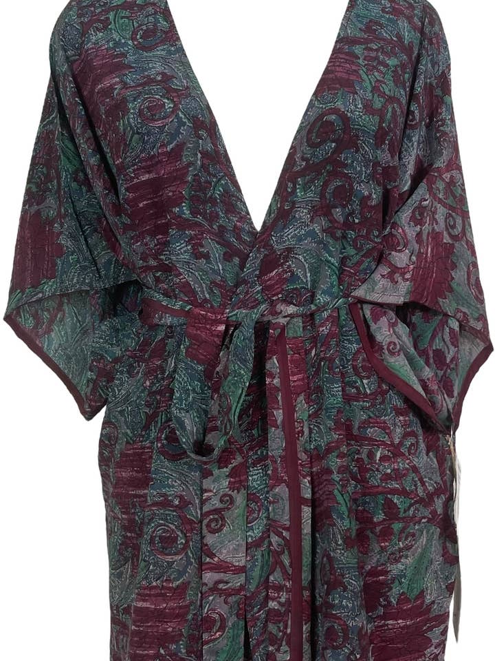 sariKNOTsari - Wholesale Jacket – Women's - PRC7847 Avatar Pure Silk Kimono-Sleeved Jacket with Belt0