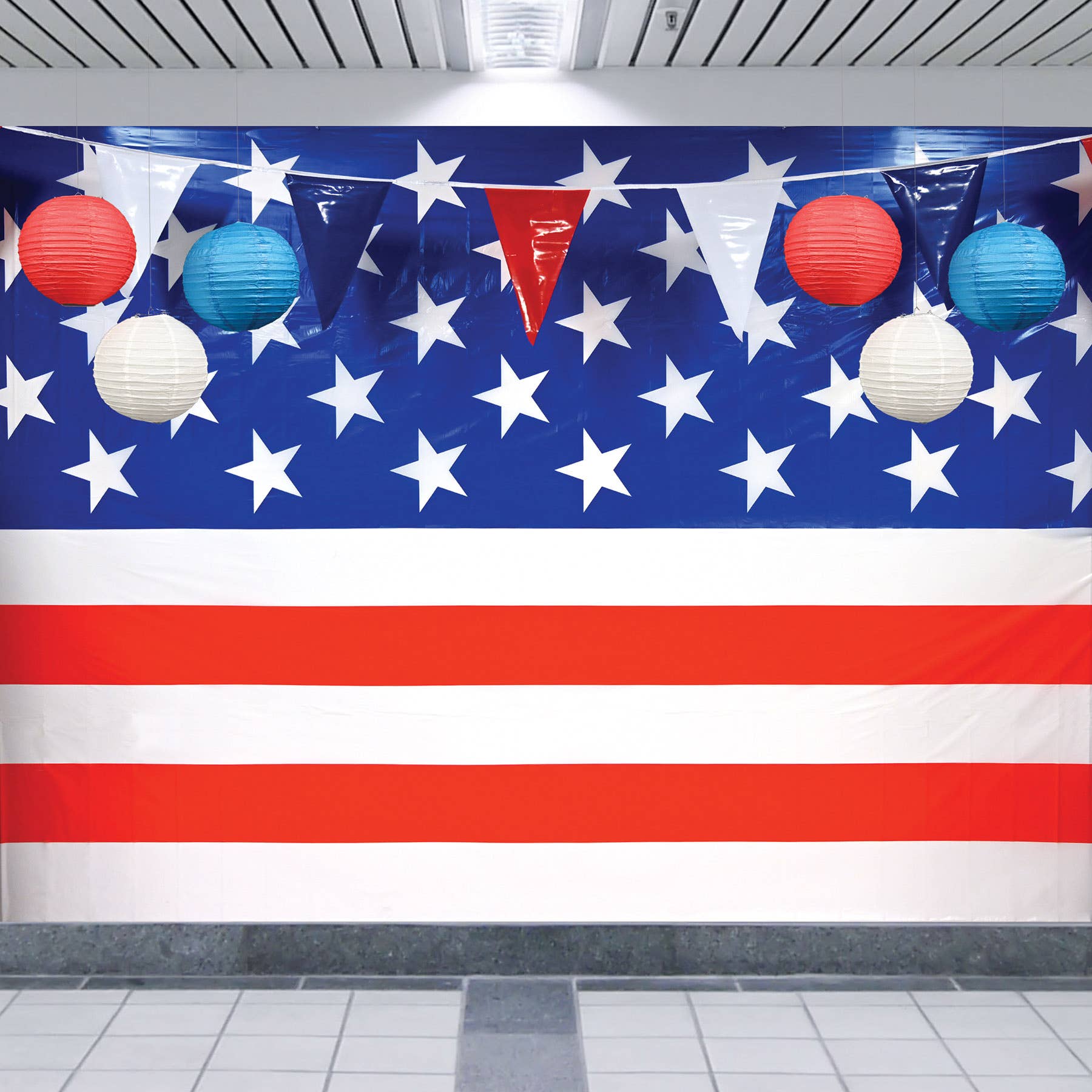 Beistle - Wholesale Lantern - Red, White and Blue Paper Lanterns, 3 per package3